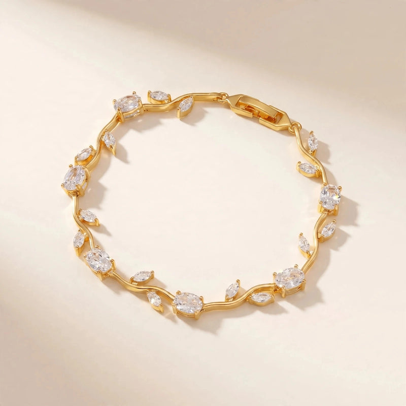 Crystal White Golden Tulip Bracelet