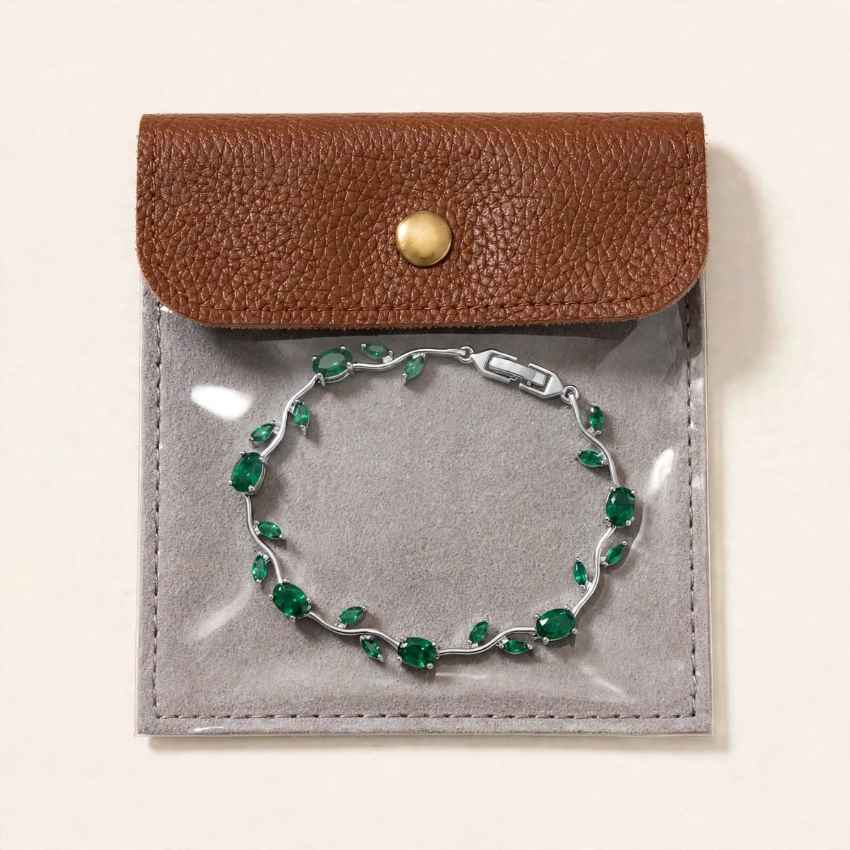 Emerald Silver Tulip Bracelet - tarnish-proof silver-tone jewellery
