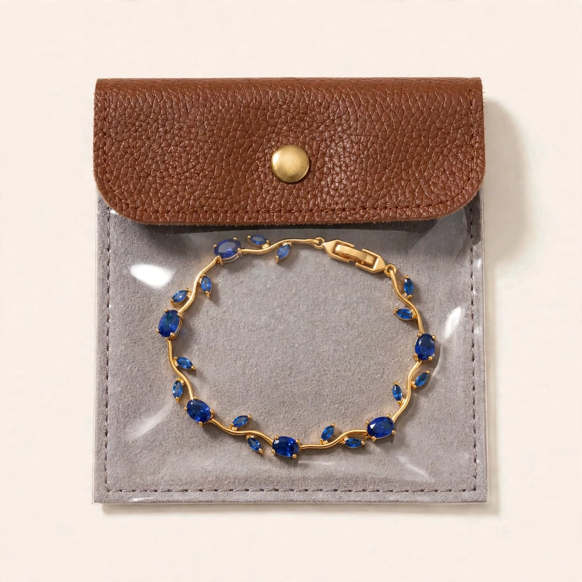 Royal Blue Golden Tulip Bracelet - tarnish-proof gold-tone jewellery