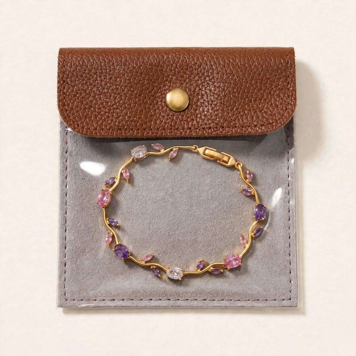 Pastel Golden Tulip Bracelet - tarnish-proof gold-tone jewellery