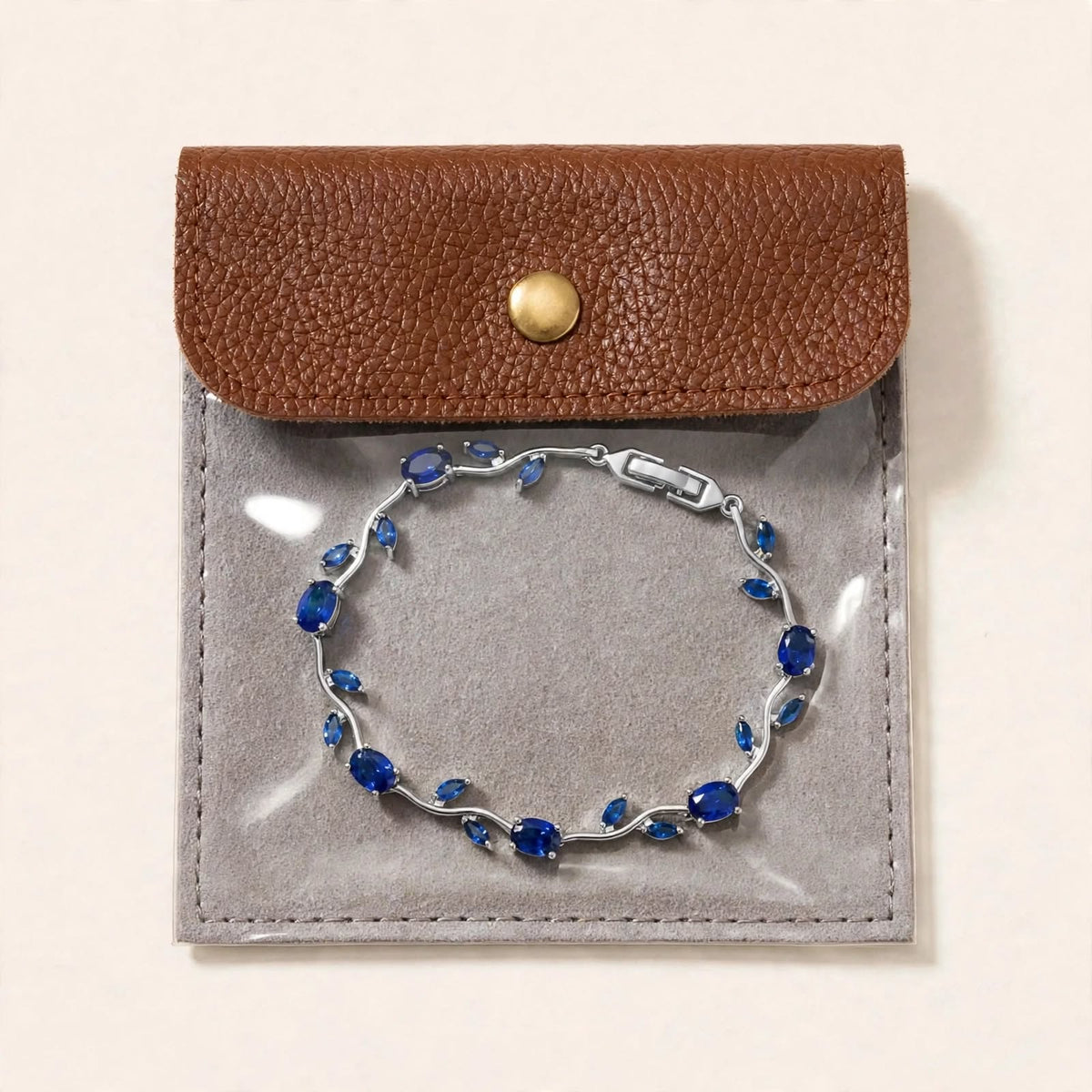 Royal Blue Silver Tulip Bracelet - tarnish-proof silver-tone jewellery