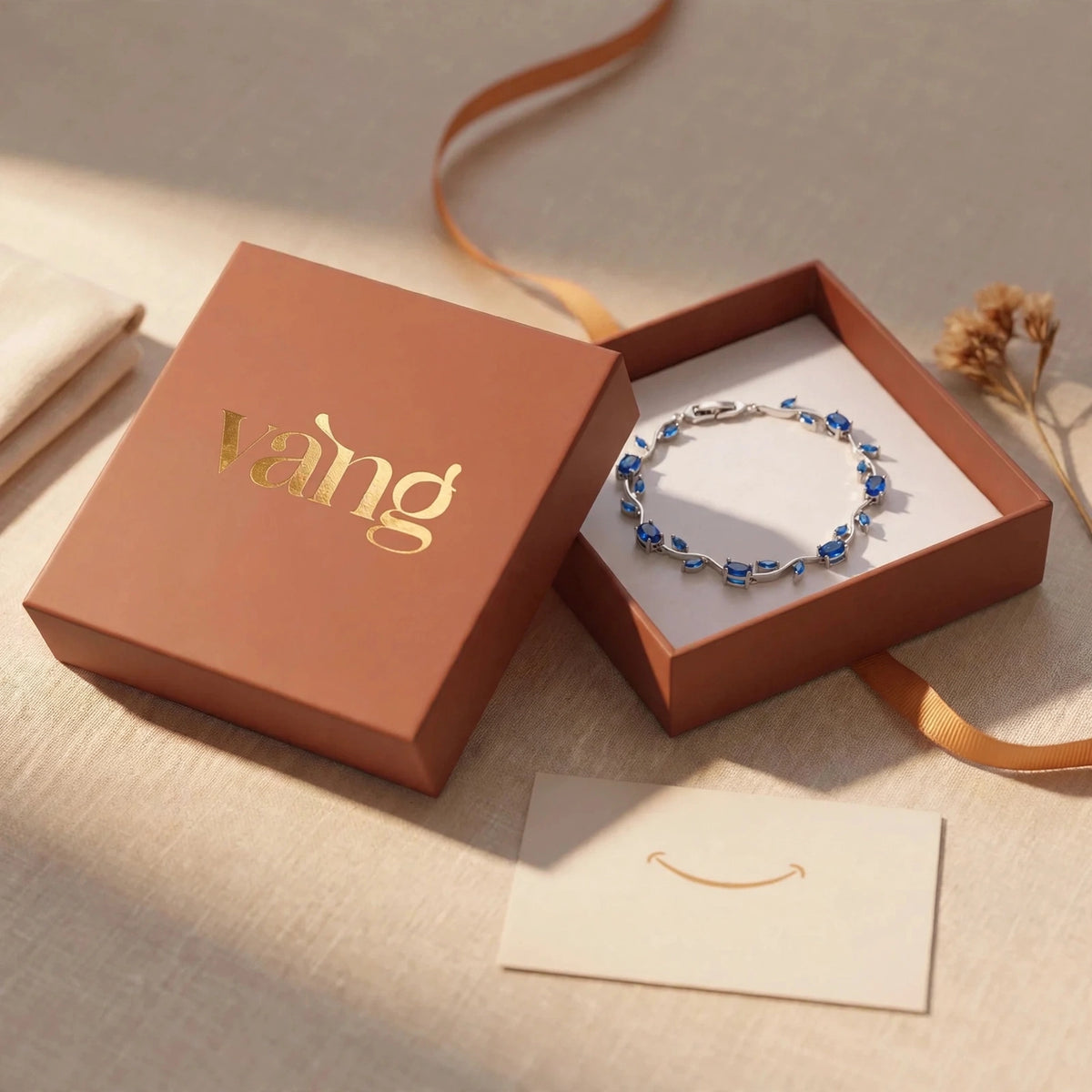 Royal Blue Silver Tulip Bracelet