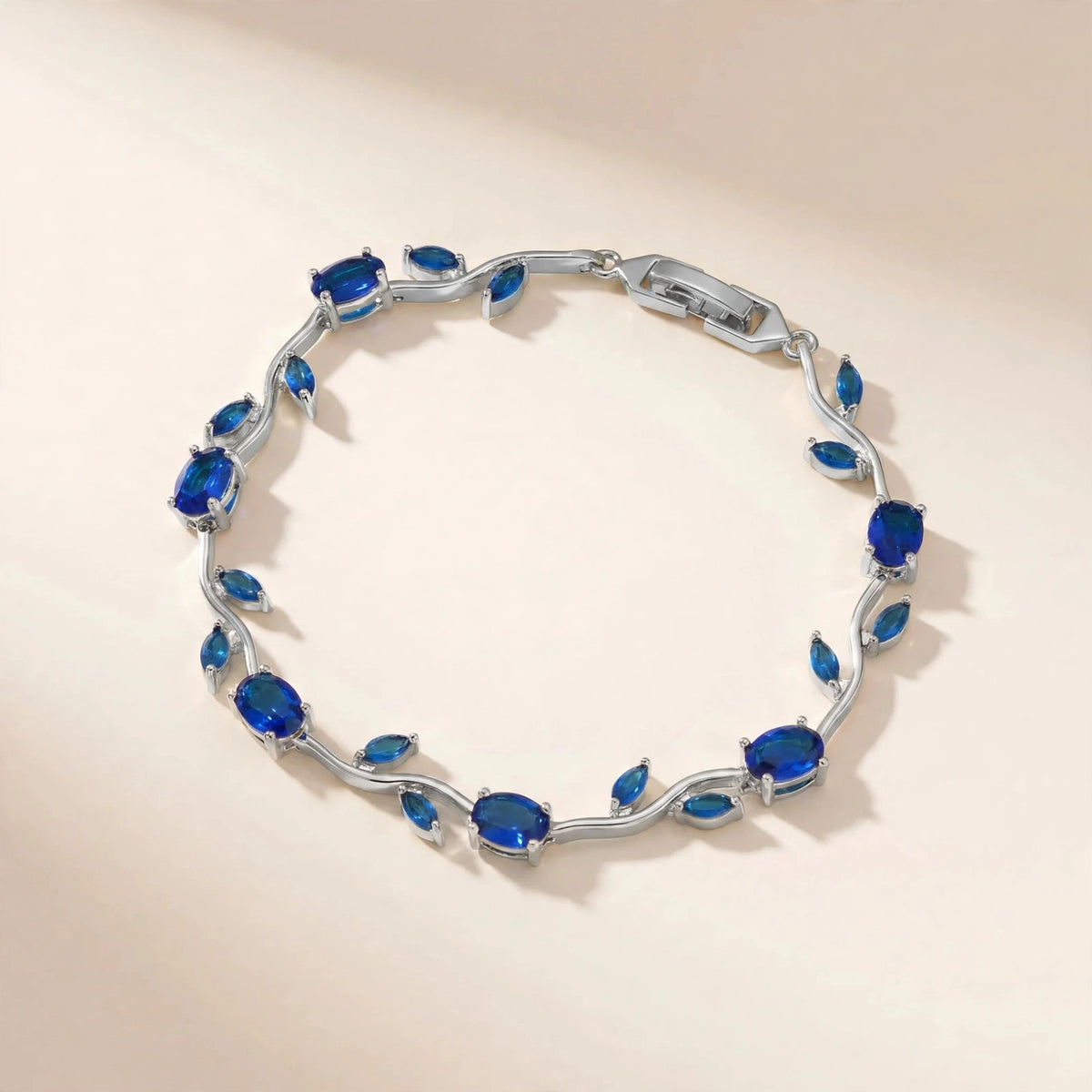 Royal Blue Silver Tulip Bracelet
