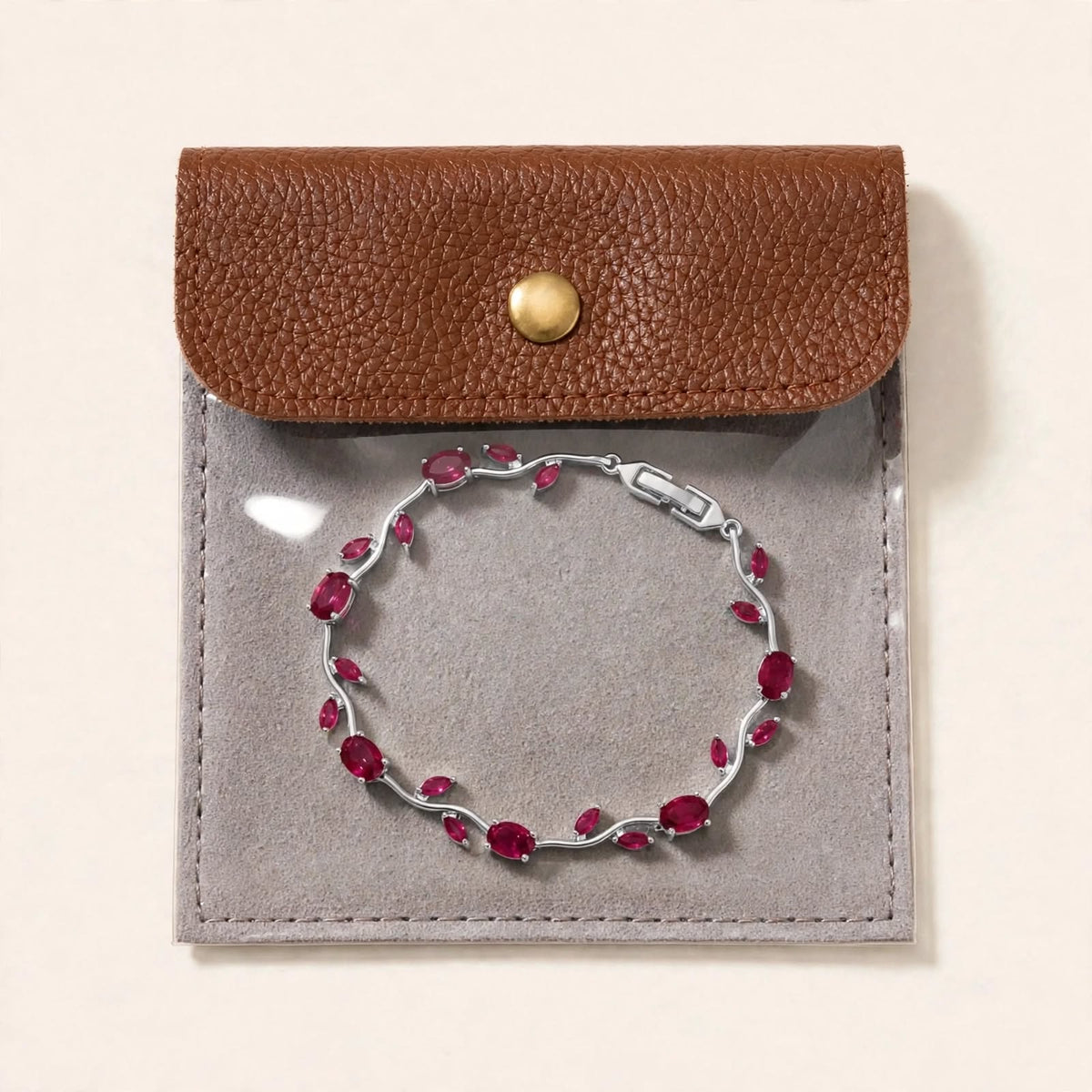 Ruby Silver Tulip Bracelet - tarnish-proof silver-tone jewellery