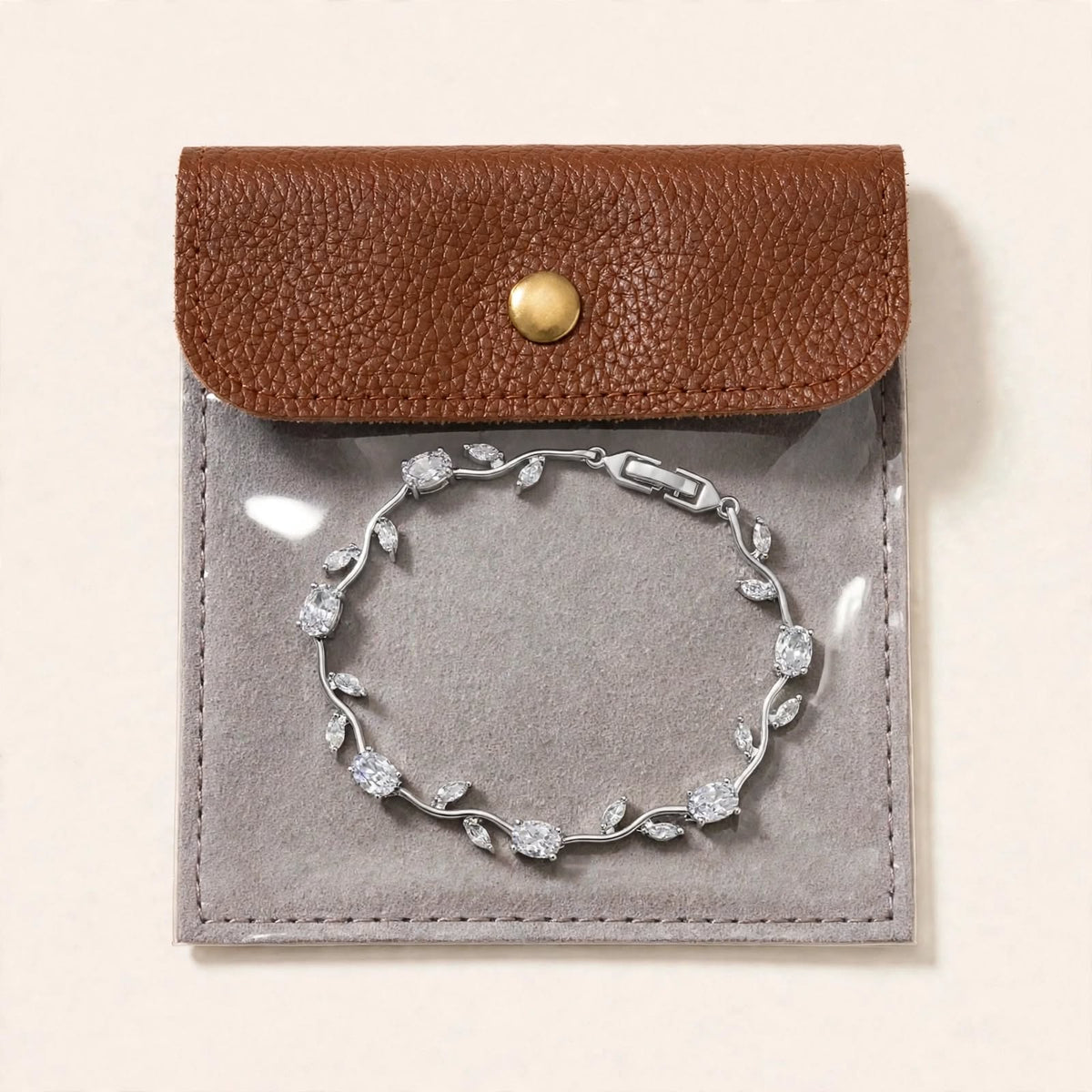 Crystal White Silver Tulip Bracelet - tarnish-proof silver-tone jewellery