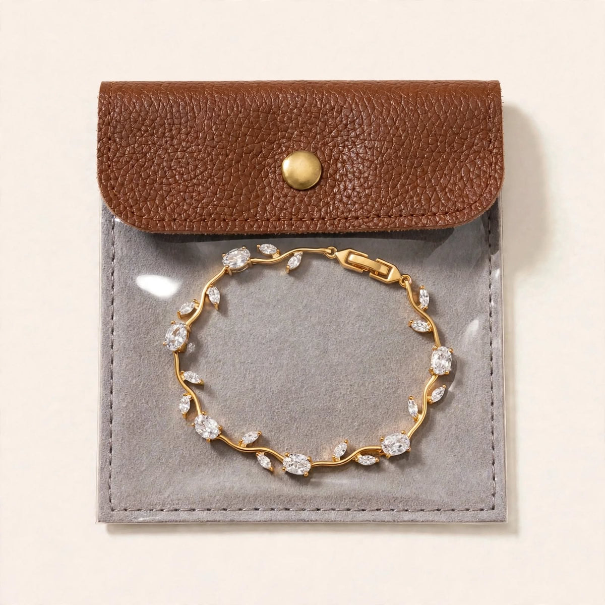 gold ring with crystal white